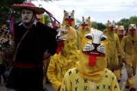 Martas 13 de junio del 2017. Suchiapa. El recorrido de la topada del Santísimo da inicio a las danzas del Calalá en las comunidades de esta localidad de la depresión central de Chiapas.  Los danzantes se reúnen entre las comunidades de oriente de esta loc