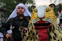 Miércoles 30 de mayo del 2018. Chiapa de Corzo. Los jóvenes danzantes del Calalá del Bario Benito Juárez se preparan para realizar el recorrido hacia el Cerro del Tigre esta tarde
