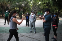Domingo 2 de agosto del 2020. Tuxtla Gutiérrez. Los primeros deportistas llegan al parque Recreativo Caña Hueca en el primer día de actividades durante la pandemia del #Covid, esta mañana en capital del estado de #Chiapas