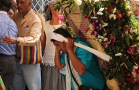 Lunes 30 de enero del 2017. Tuxtla Gutiérrez. La Virgen de Candelaria. La comunidad Zoque se reúne desde la madrugada para iniciar el recorrido de las tres Vírgenes de Copoya las cuales recorren bailando y gritando vivas acompañados de los sones tradicion