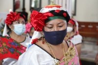 20210202. Tuxtla G. Los costumbristas de la comunidad Zoque se cubren con #cubrebocas y con las medidas de precaución por la #Pandemia del #Covid, realizan los rituales patronales de la comunidad de #Copoya