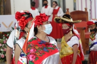 20210202. Tuxtla G. Los costumbristas de la comunidad Zoque se cubren con #cubrebocas y con las medidas de precaución por la #Pandemia del #Covid, realizan los rituales patronales de la comunidad de #Copoya