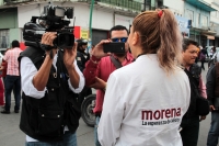 Lunes 28 de enero del 2018. Tuxtla Gutiérrez. Los aspirantes a los cargos de representación popular se inscriben este medio dí­a en las instalaciones del Partido Morena