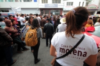 Lunes 28 de enero del 2018. Tuxtla Gutiérrez. Los aspirantes a los cargos de representación popular se inscriben este medio dí­a en las instalaciones del Partido Morena