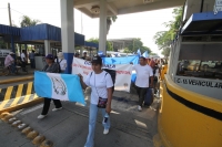 Martes 26 de julio. Familiares de migrantes en transito hacia los EEUU y de desaparecidos centroamericanos marchan entre la frontera entre las ciudad Gautemalteca Tecum Uman y Ciudad Hidalgo del municipio de Tapachula, Chiapas en la Caravana Paso a Paso p