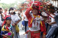 Sábado 2 de marzo del 2019. Tuxtla Gutiérrez. Los danzantes tradicionales de la Comunidad Zoque realizan el recorrido ritual los diferentes bailes correspondientes al Carnaval en el lado poniente norte de la ciudad.