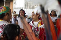 Sábado 2 de marzo del 2019. Tuxtla Gutiérrez. Los danzantes tradicionales de la Comunidad Zoque realizan el recorrido ritual los diferentes bailes correspondientes al Carnaval en el lado poniente norte de la ciudad.