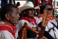 Jueves 12 de septiembre del 2019. Tuxtla Gutiérrez. Las autoridades tradicionales de Chalchihuitan en la entrada del Congreso de Chiapas esperan la licencia del cabildo de esta comunidad para darle paso al nuevo consejo municipal
