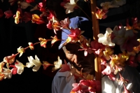 Viernes 19 de abril del 2019. Chiapa de Corzo. Los chamales. Las ofrendas de flores son primordiales durante las festividades del Viacrucis en la ciudad de la ribera del Rio Grande de Chiapas.