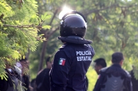Viernes 21 de octubre del 2016. Tuxtla Gutiérrez. La presencia policiaca es una constante en la caseta de cobro cuando las manifestaciones sociales intentan acercarse a la capital del estado donde intentan exigir a la administración estatal el cumplimient