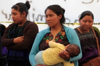 Martes 27 de marzo del 2018. Tuxtla Gutiérrez. Los desplazados del ejido Puebla de Chenalho continúan en plantón en la plaza central exigiendo que termine la violencia armada en Los Altos de Chiapas.