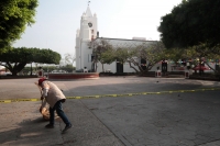 Miércoles 8 de abril del 2020. Tuxtla Gutiérrez. Las plazas de las ciudades de Chiapa de Corzo y Tuxtla son acordonadas por las Brigadas de Salud como medida de prevención de contagios del Coronavirus