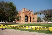 Miércoles 8 de abril del 2020. Tuxtla Gutiérrez. Las plazas de las ciudades de Chiapa de Corzo y Tuxtla son acordonadas por las Brigadas de Salud como medida de prevención de contagios del Coronavirus