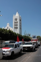 Miércoles 28 de febrero del 2018. Tuxtla Gutiérrez. La CIOAC protesta este medio dí­a bloqueando el primer cuadro de la ciudad