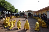 Martes 24 de mayo del 2016. Suchiapa. La Danza del Calalá es representada por los jóvenes de la comunidad quienes recorren las ermitas gritando y acompañando  las ofrendas en las fiestas patronales del Corpus Christi.