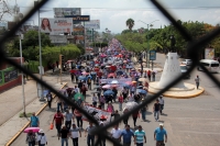 Lunes 4 de junio del 2018. Tuxtla Gutiérrez. Esta mañana da inicio el paro de tiempo indefinido del movimiento magisterial con una marcha desde el oriente de la ciudad