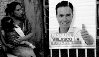 Foto: Alf Durante. Mujer Chol. Tila, Chiapas. Una mujer indígena espera en una de las calles que conducen a la plaza central de Tila, comunidad Chol de Chiapas