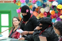 Miércoles 27 de diciembre del 2017. San Cristóbal de las Casas. Las representantes de las bases de apoyo del EZLN dan la bienvenida a los asistentes al segundo encuentro Conciencias por la Humanidad, Las Ciencias Contra el Muro que se realiza a partir d