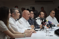 Jueves 19 de marzo del 2020. Tuxtla Gutiérrez. Durante la conferencia de prensa del Secretario de Salud en Chiapas sobre los casos relacionados con el Covid 19
