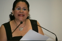 Jueves 30 de junio. La diputada Rita Balboa durante su participación en el estrado del congreso local.