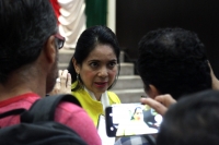 Martes 2 de abril del 2019. Tuxtla Gutiérrez. La presidenta de la Mesa Directiva de la 67 legislatura chiapaneca, Rosa Elizabeth Bonilla habla sobre los diputados faltantes y la prórroga de dos semanas para transparentar el presupuesto