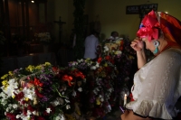 Lunes 14 de octubre del 2019. Tuxtla Gutiérrez. Al inicio del recorrido de  La Bajada de las Vírgenes de Copoya durante las celebraciones patronales de la Virgen del Rosario en la comunidad Zoque de Chiapas