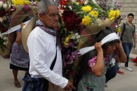 Lunes 14 de octubre del 2019. Tuxtla Gutiérrez. Al inicio del recorrido de  La Bajada de las Vírgenes de Copoya durante las celebraciones patronales de la Virgen del Rosario en la comunidad Zoque de Chiapas