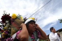 Lunes 14 de octubre del 2019. Tuxtla Gutiérrez. Al inicio del recorrido de  La Bajada de las Vírgenes de Copoya durante las celebraciones patronales de la Virgen del Rosario en la comunidad Zoque de Chiapas