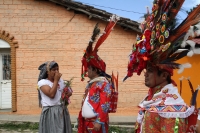 Lunes 14 de octubre del 2019. Tuxtla Gutiérrez. Al inicio del recorrido de  La Bajada de las Vírgenes de Copoya durante las celebraciones patronales de la Virgen del Rosario en la comunidad Zoque de Chiapas