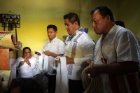 Lunes 14 de octubre del 2019. Tuxtla Gutiérrez. Al inicio del recorrido de  La Bajada de las Vírgenes de Copoya durante las celebraciones patronales de la Virgen del Rosario en la comunidad Zoque de Chiapas