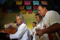 Lunes 14 de octubre del 2019. Tuxtla Gutiérrez. Al inicio del recorrido de  La Bajada de las Vírgenes de Copoya durante las celebraciones patronales de la Virgen del Rosario en la comunidad Zoque de Chiapas