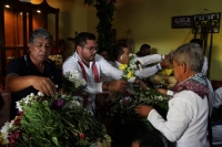 Lunes 14 de octubre del 2019. Tuxtla Gutiérrez. Al inicio del recorrido de  La Bajada de las Vírgenes de Copoya durante las celebraciones patronales de la Virgen del Rosario en la comunidad Zoque de Chiapas
