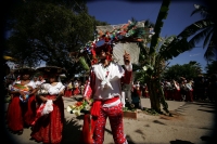 Especial. Martes 2 de febrero. Los danzantes de la comunidad de Copoya, realizan la danza zoque de la Robadera en el atrio de la iglesia de esta comunidad; los ejidatarios y mayordomos afirman que  las Vírgenes de Copoya son las verdaderas y son veneradas