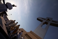 Miércoles 25 de abril del 2012. Christopher Pierre durante la ceremonia litúrgica de esta tarde en el Cristo de Copoya.