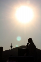 Miércoles 25 de abril del 2012. Christopher Pierre durante la ceremonia litúrgica de esta tarde en el Cristo de Copoya.