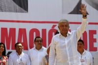 Domingo 21 de octubre del 2018. Tuxtla Gutiérrez. Andrés Manuel López Obrador, presidente electo de México, recorre el sureste del paí­s En la Gira de Agradecimiento, este medio dí­a en el estado de Chiapas donde reafirma los compromisos de favorecer 