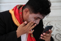 Jueves 20 de junio del 2019. Tuxtla Gutiérrez. Las familias pertenecientes a la comunidad Zoque recorren las calles con el rostro pintado de blanco durante las celebraciones del día de Corpus