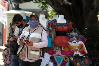 Lunes 13 de julio del 2020. Tuxtla Gutiérrez. Aspectos del uso del cubre-bocas en el primer cuadro de la ciudad