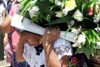 Domingo 17 de marzo del 2019. Tuxtla Gutiérrez. Los danzantes tradicionales Zoques durante la procesión de las Vírgenes que venera esta comunidad hacia el ejido de Copoya donde iniciaran festejos de la virgen de Candelaria.