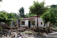 Miércoles 2 de octubre del 2019. Tuxtla Gutiérrez. Las casas destruidas por los constantes deslaves en el Fraccionamiento Cueva del Jaguar esperan ser destruidas para evitar que sigan habitándose