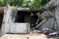 Miércoles 2 de octubre del 2019. Tuxtla Gutiérrez. Las casas destruidas por los constantes deslaves en el Fraccionamiento Cueva del Jaguar esperan ser destruidas para evitar que sigan habitándose