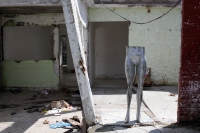 Miércoles 2 de octubre del 2019. Tuxtla Gutiérrez. Las casas destruidas por los constantes deslaves en el Fraccionamiento Cueva del Jaguar esperan ser destruidas para evitar que sigan habitándose