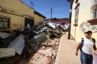 Jueves 7 de agosto del 2014. San Cristóbal de las Casas. El tornado F-0 (cero) del día de ayer presentó ráfagas de viento con más de 70 kilómetros por hora según autoridades de CONAGUA y se han contabilizado más de 400 viviendas afectadas, 40 árboles derr