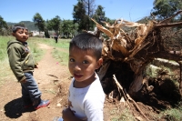 Jueves 7 de agosto del 2014. San Cristóbal de las Casas. El tornado F-0 (cero) del día de ayer presentó ráfagas de viento con más de 70 kilómetros por hora según autoridades de CONAGUA y se han contabilizado más de 400 viviendas afectadas, 40 árboles derr