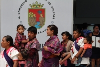 Martes 23 de octubre del 2018. Tuxtla Gutiérrez. Los desplazados de Chiapas esperan el inicio de la sesión del congreso local puedan realizar un exhorto a la administración estatal para atender a las familias que sufren el desplazamiento de sus comunid