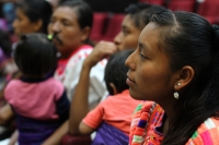 Martes 23 de octubre del 2018. Tuxtla Gutiérrez. Los desplazados de Chiapas esperan el inicio de la sesión del congreso local puedan realizar un exhorto a la administración estatal para atender a las familias que sufren el desplazamiento de sus comunid