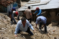 20210702. San Fernando. Familias afectadas por el derrumbe durante las lluvias de las últimas horas