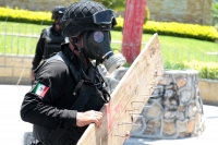 Jueves 4 de julio del 2019. Tuxtla Gutiérrez. Enfrentamientos entre estudiantes normalistas y la policía del estado de Chiapas.