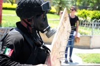 Jueves 4 de julio del 2019. Tuxtla Gutiérrez. Enfrentamientos entre estudiantes normalistas y la policía del estado de Chiapas.
