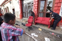 Jueves 20 de noviembre del 2014. San Cristóbal de las Casas. Destrozos y desmanes de grupos vandálicos en esta colonial ciudad.